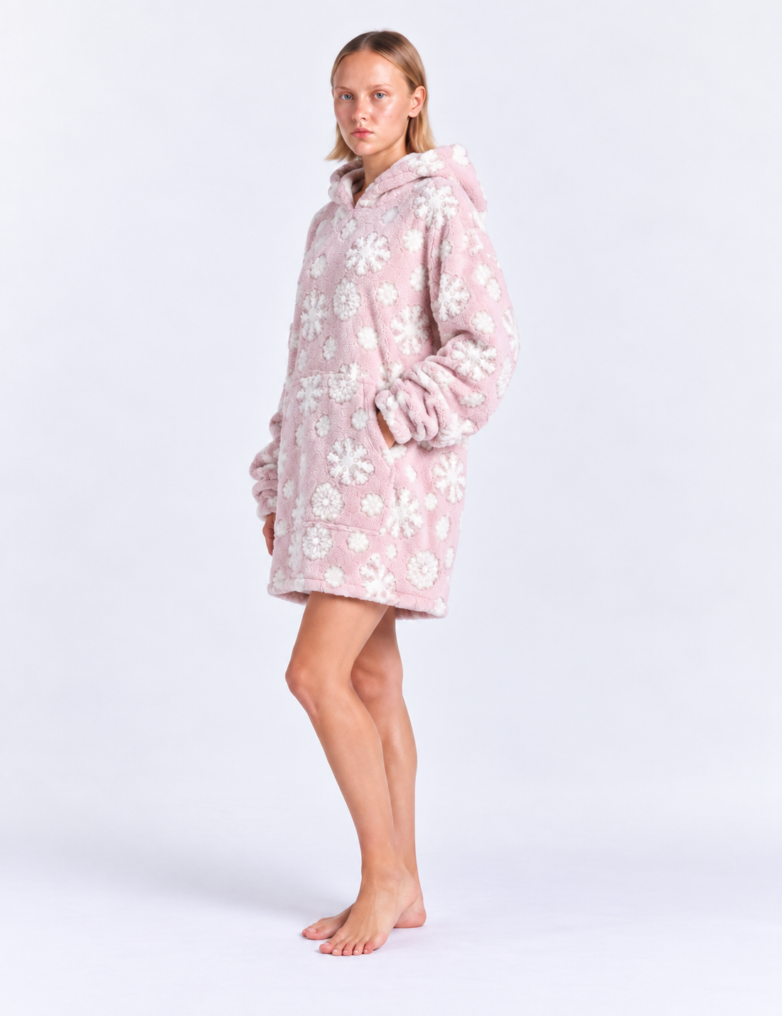 Snowflake Plush Hoodie Dress