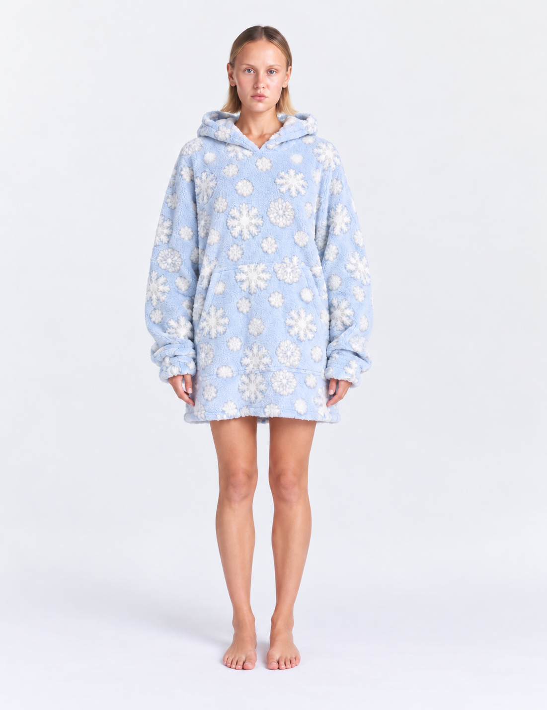 Snowflake Plush Hoodie Dress