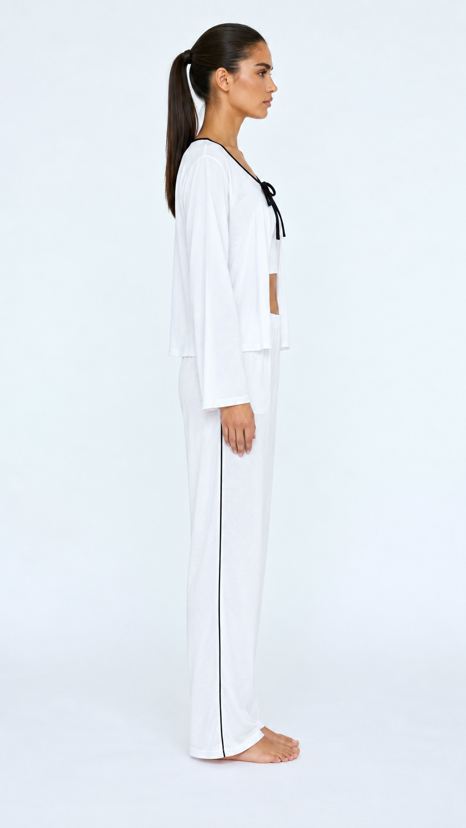 Contrast Bow Pajama (2 pieces)
